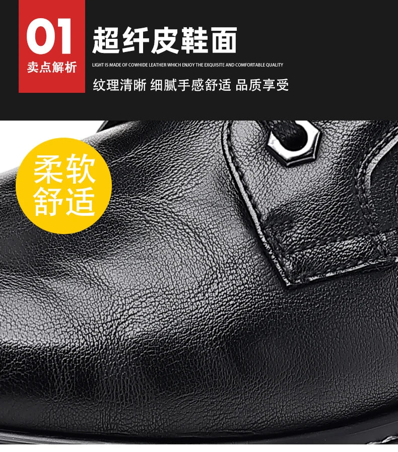 Leather Shoes Loafers Soft and Comfortable Ankle Boots Shoes for Men Wear-resistant All-match Mid-top Work Wear Fashion New