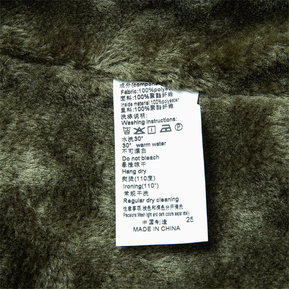 Winter New Arrival: Warm-Weather Corduroy Jacket Men's Fleece-Lined, Thickened Letter-Label Collared Jacket Fashionable Menswear