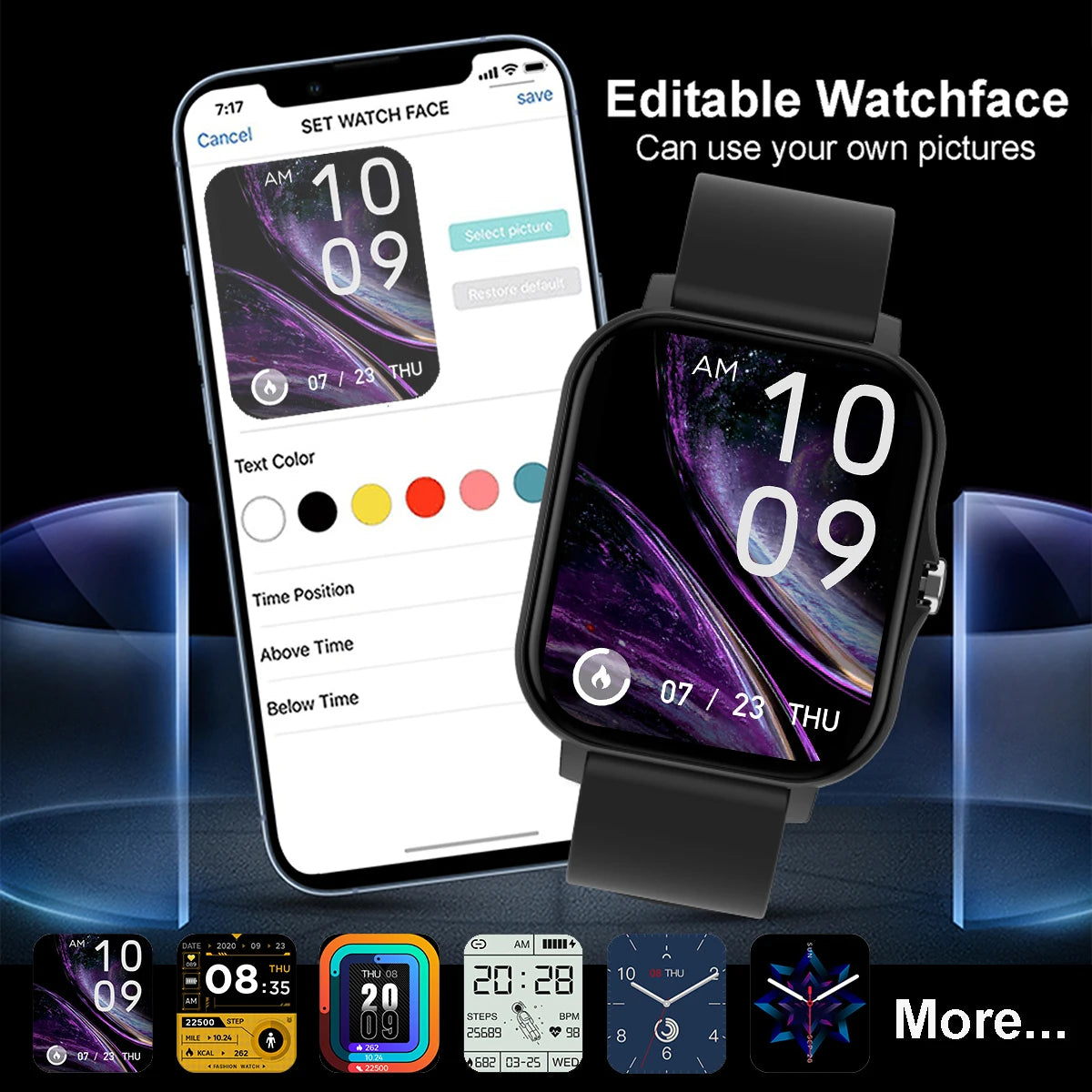 Smart Watch 2.01‘’ Full Touch Amoled BT Call Sport Waterproof Watches Heart Rate Blood Pressure SmartWatch for Men Women