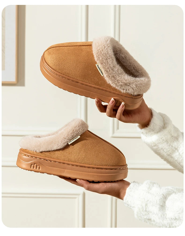 Fashion Women's Winter Slippers Indoor and Outdoor Warmth Anti-slip Comfort Thick Sole Casual Couple Home Shoes Snow Boots