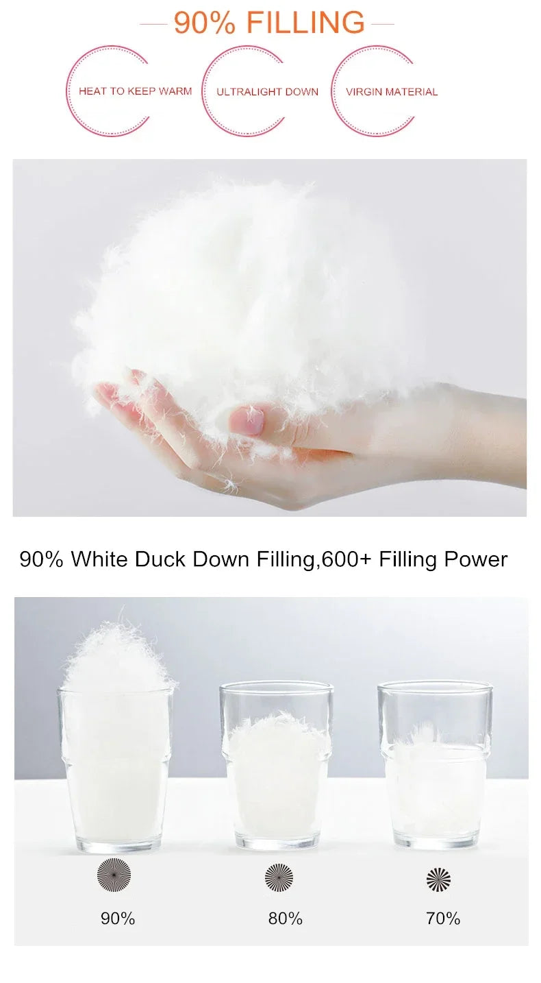 Down Jacket Men's 2024 New 90% White Duck Down Super Light Down Jacket Men's Lightweight Thermal Coat Hooded Feather Coat