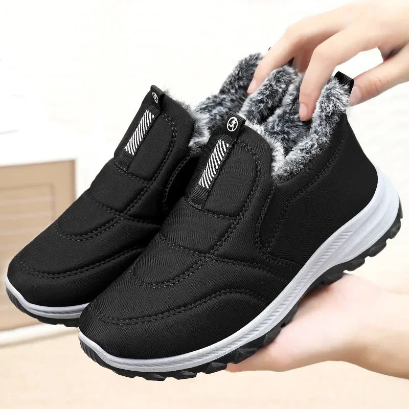 Winter Men Boots Outdoor Snow Boots Warm Lightweight Cotton Boot Non-slip Hiking Walking Shoes Fur Comfortable Women Ankle Boots
