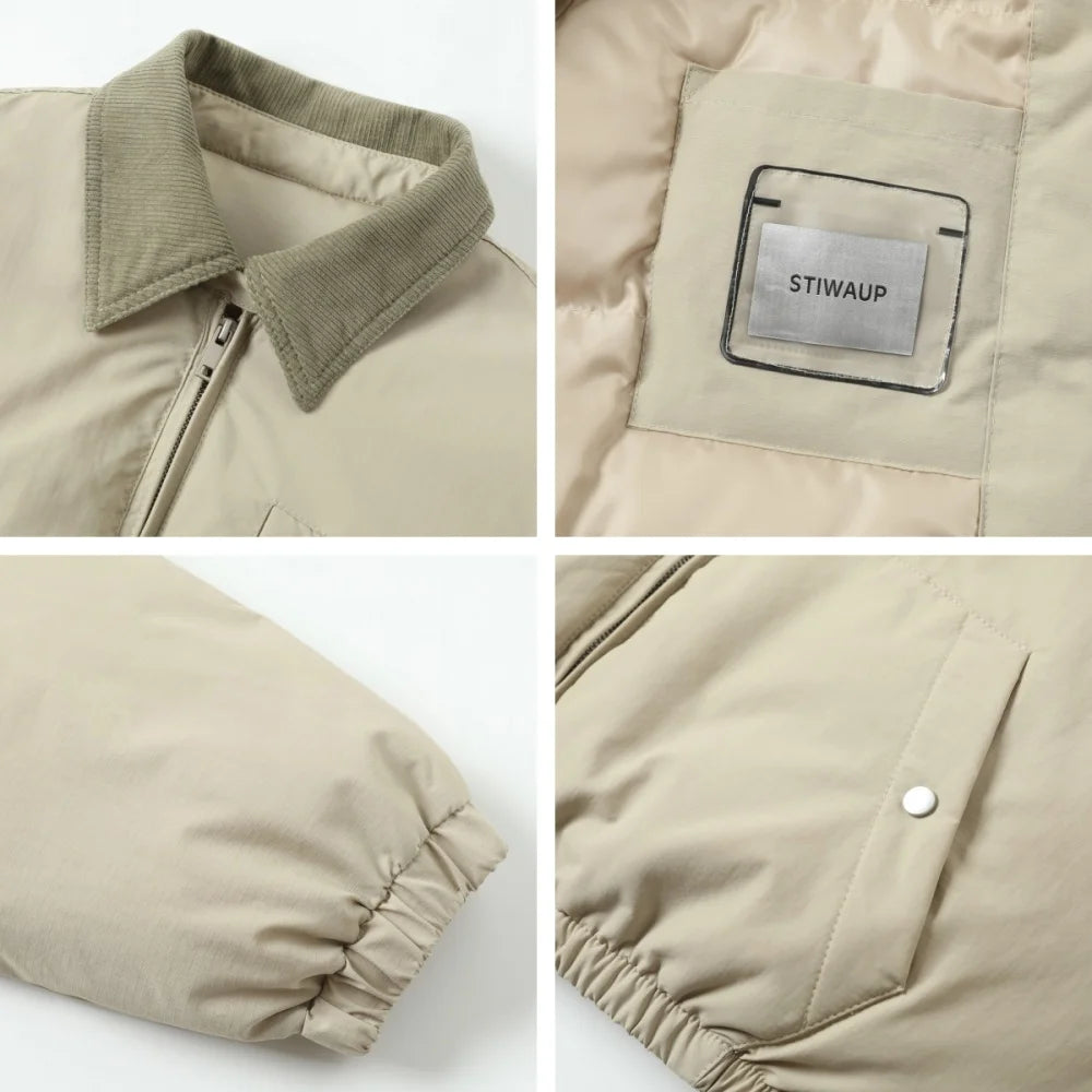 Women's Winter Down Padded Jacket Lapel Black Fashion Coat Winter Women Gray Women's Simple Solid Gray Winter Oversize Jacket