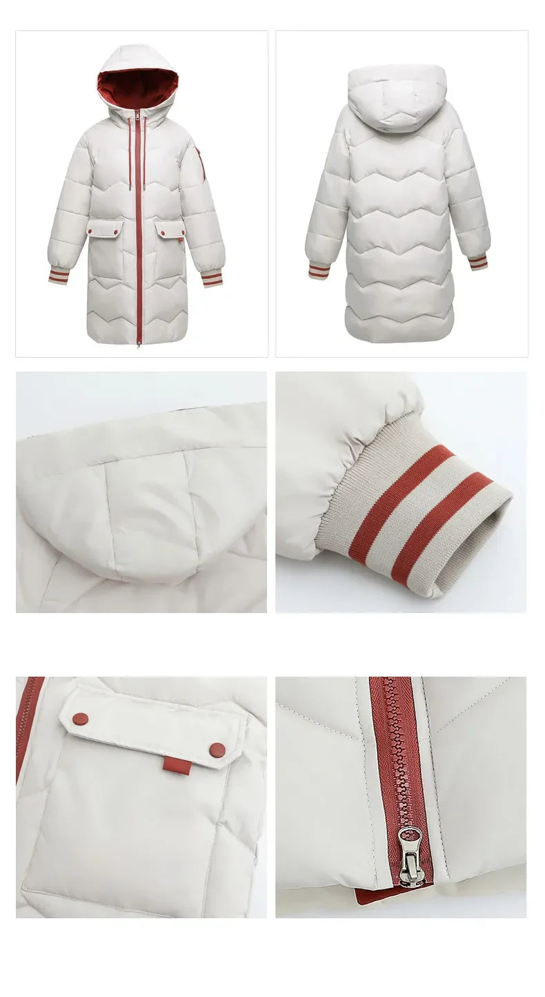 Winter Women Jacket Coats Long Parkas Female Down Cotton Hooded Overcoat Thick Warm Jackets Windproof Casual Student Coat Parka