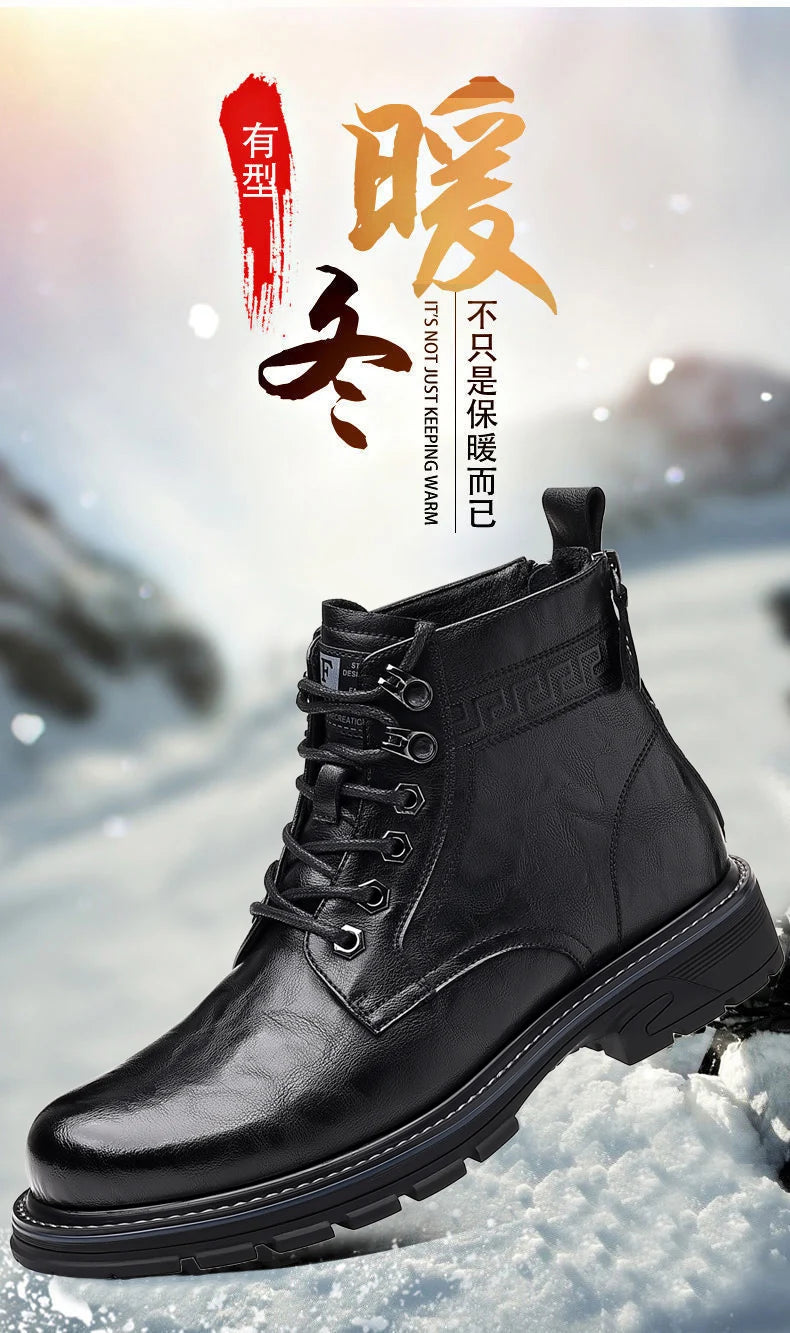 Leather Shoes Loafers Soft and Comfortable Ankle Boots Shoes for Men Wear-resistant All-match Mid-top Work Wear Fashion New