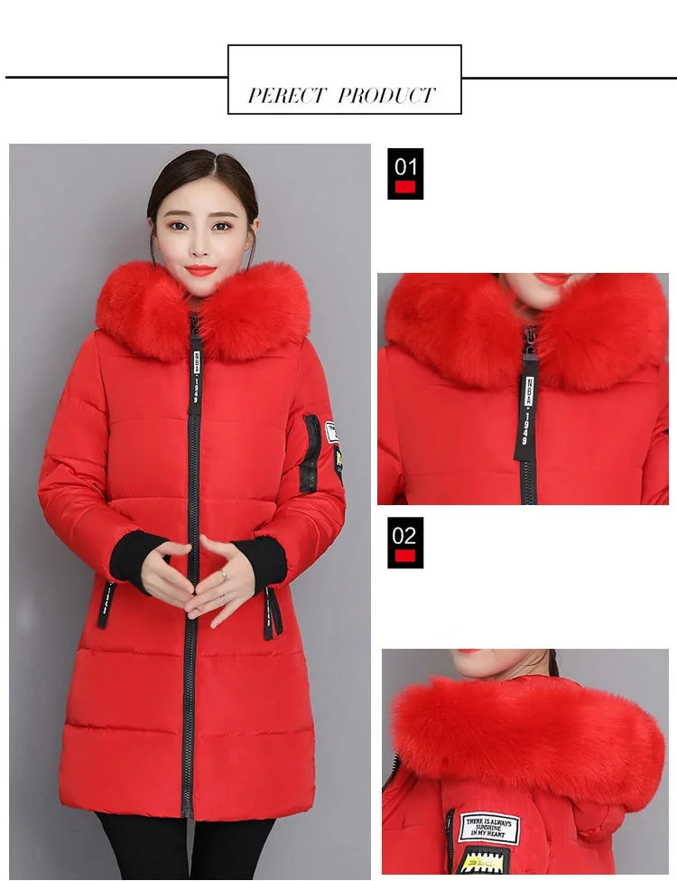 Winter Coat 2025 New Women's Thick Cotton Jacket Women Hooded Coat Medium long Casual Student Jackets Female Warm Parka Overcoat