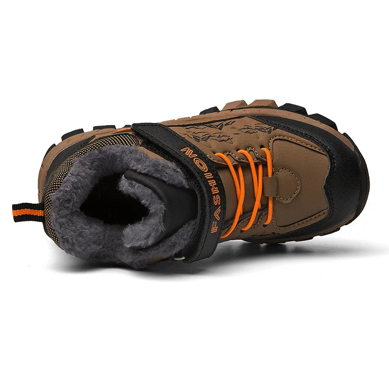 Waterproof Winter Snow Boots for Boys Non-Slip Warm Ankle Shoes Kids Outdoor Trekking Hiking Sneakers Children's Fashion Boots