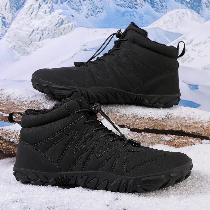 New Outdoor Sports Cotton Shoes With Plush Insulation Boots, Wear-Resistant And Non Slip Snow Boots, Winter Thick Couple Shoes