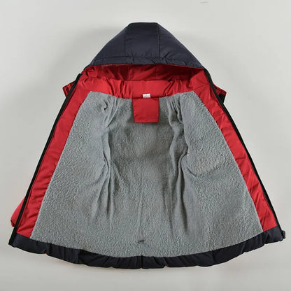 Boys' Letter Print Hooded Winter Coat