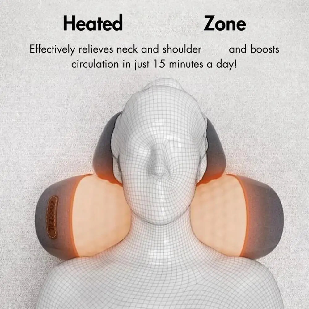 Fisiorest 3in1 Neck Massager Heat Neck Massager For Deep Tissue Pain Relief Improves Blood Circulation Shoulder Massager Pillow