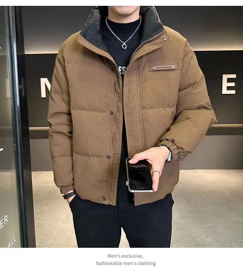 Winter New Shorts high-end White Duck Down Jacket Men Waterproof Casual Outdoor Portable Lightweight Plaid Male Padded Coats