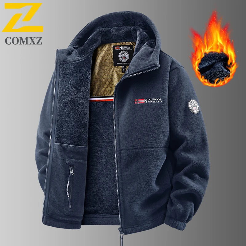 Winter Fleece Coat Fashion Trend Retro Sports Thick Warm Lamb Wool Jacket Men Casual Loose Comfortable High-Quality Work Jacket