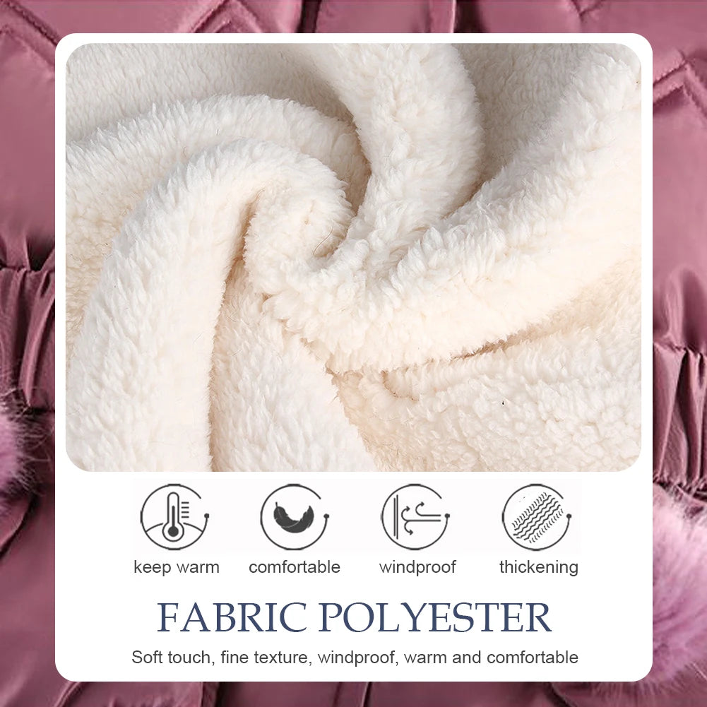 Girls' Winter Jacket with Hood,Children's Winter Coat,Warm Quilted Jacket,Kids Down Cottob Jacket,Outdoor Windproof Puffer Coat