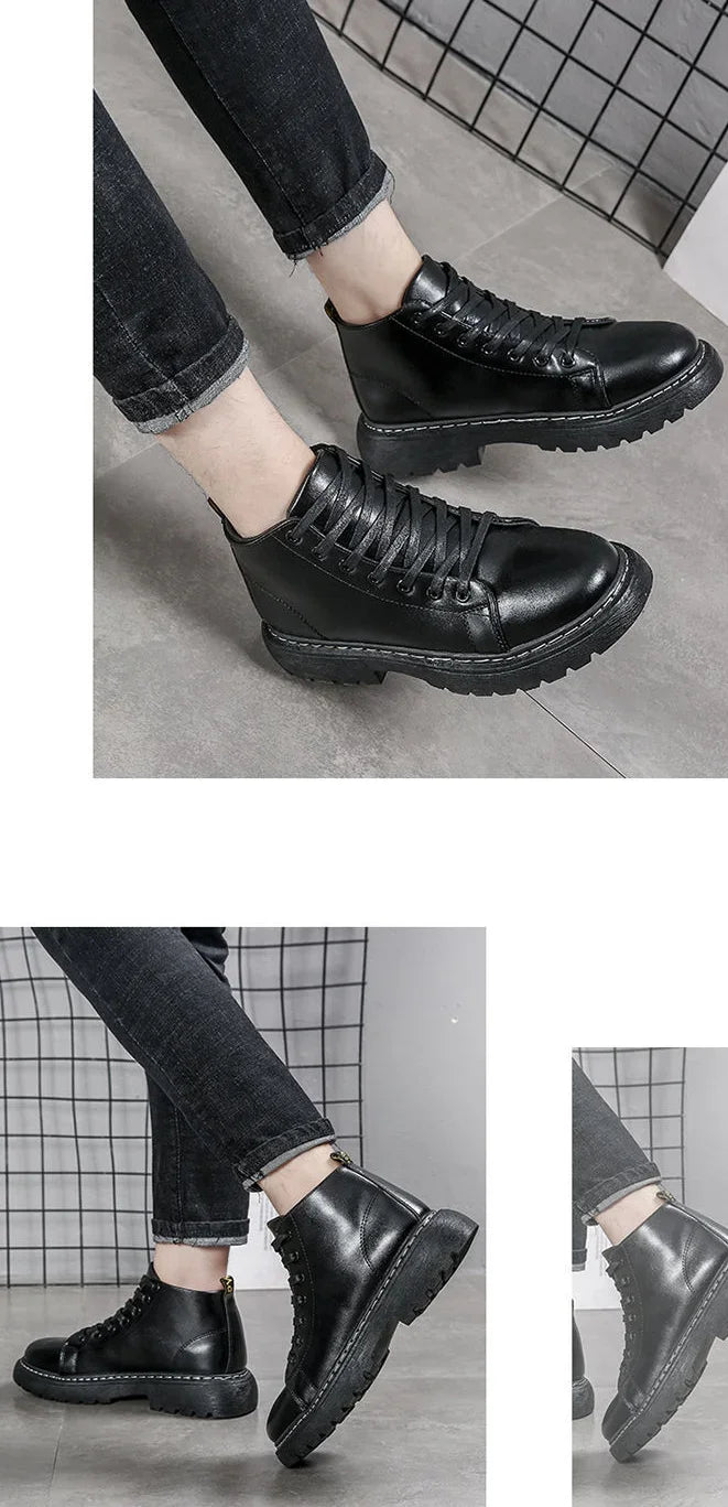 Winter Black Man Shoes Warm Boots for Men Short Barrel Booties Ankle Casual Comfortable Offers Trendy 2025 Cheap Fashion Sale