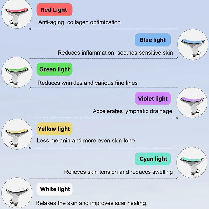 7 Color Neck Face Lifter Ems Neck Face Lifting Massager Skin Tighten Device Led Photon Therapy Anti Wrinkle Double Chin Remover