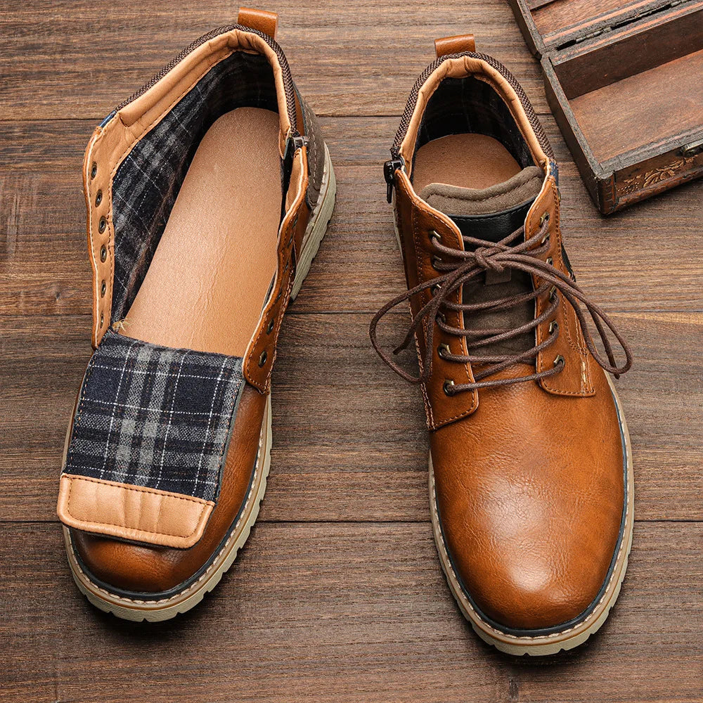 Men's Boots Retro Brushed Ankle Boots Men's Shoes Large Autumn and Winter Men's Boots Walking Shoes Women 2023 Shoes for Men