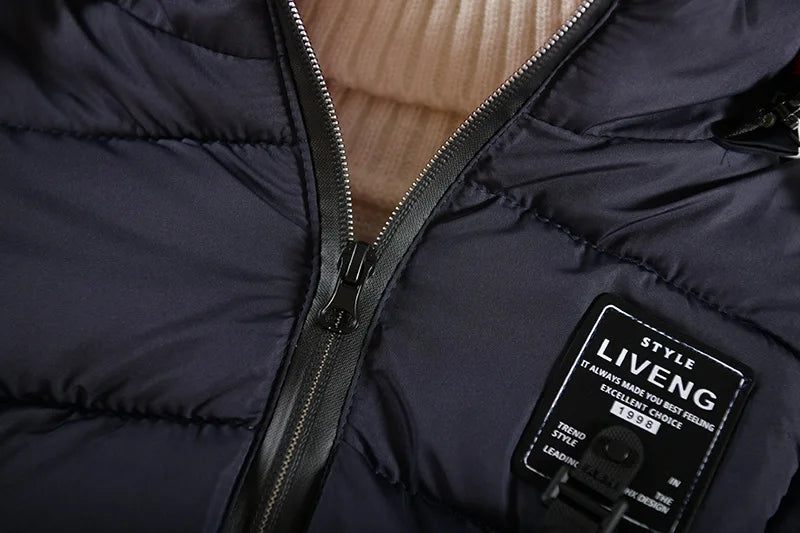 Boys' Letter Print Hooded Winter Coat