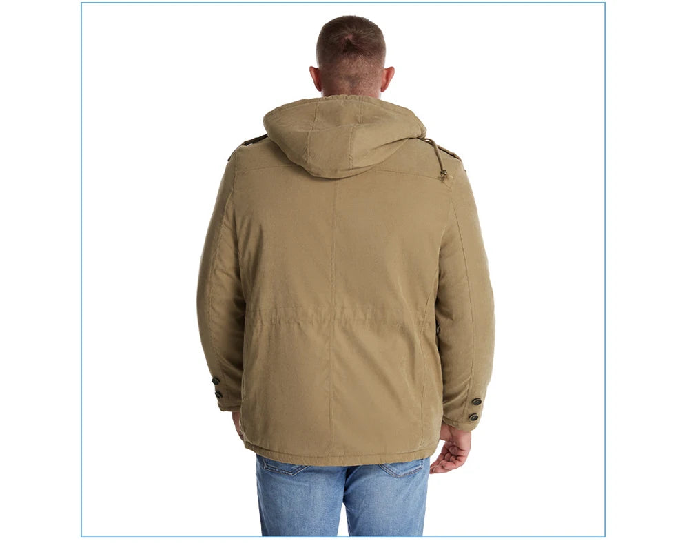 Winter Mens Fleece Warm Jackets Fashion Men Thicken Thermal Tactical Hooded Coats Men Outdoor Multi-pocket Windbreaker Jacket