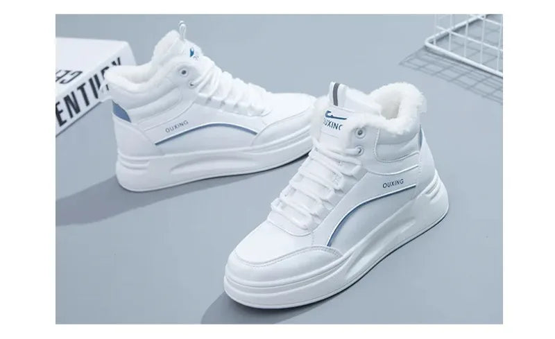 2025 Winter Cotton Shoes Ankle Boots Woolen Fleece Shoes Women's Anti-cold Warm Sneakers Women Women Thickened Warm Snow Boots