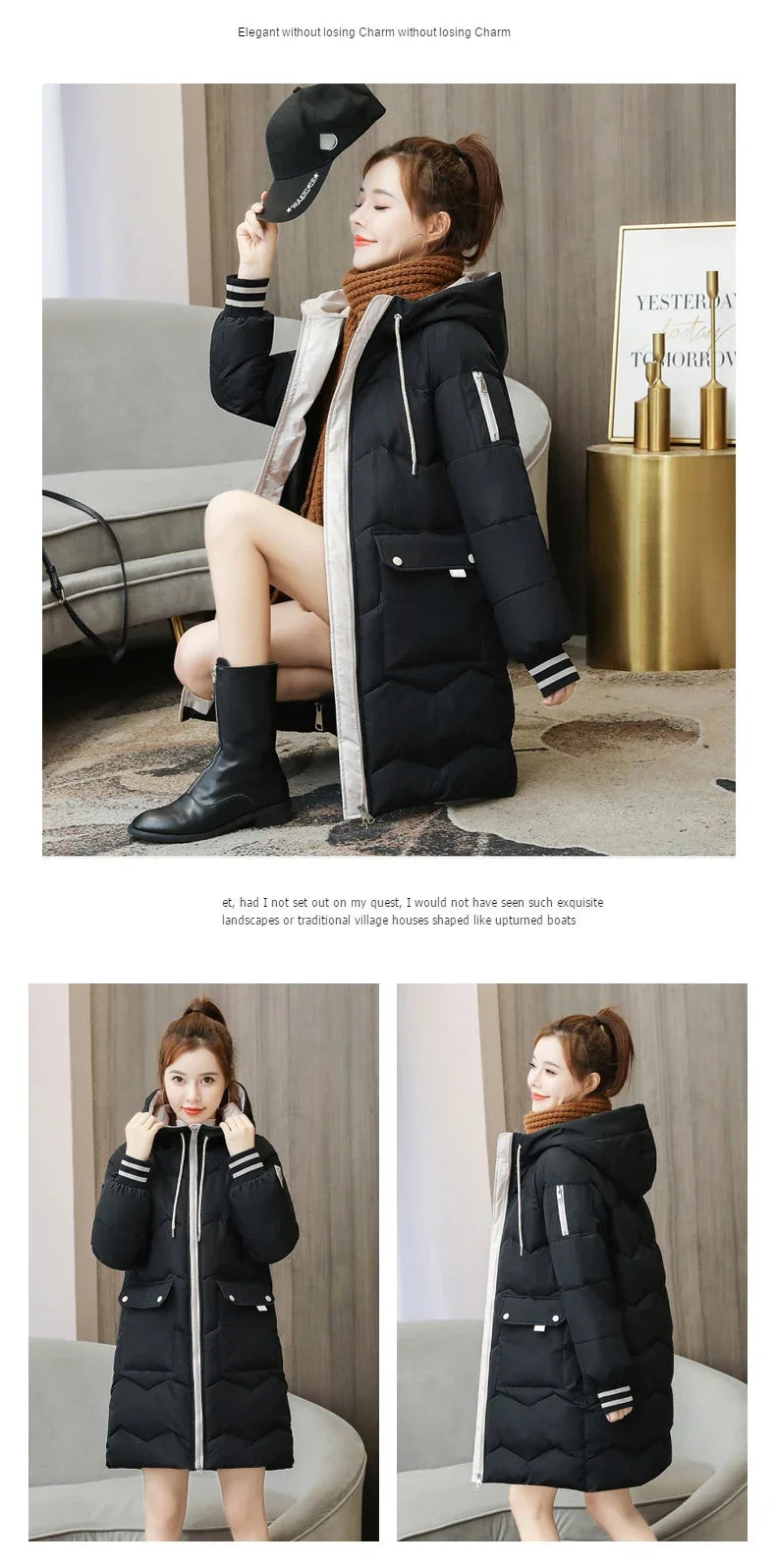 Winter Women Jacket Coats Long Parkas Female Down Cotton Hooded Overcoat Thick Warm Jackets Windproof Casual Student Coat Parka