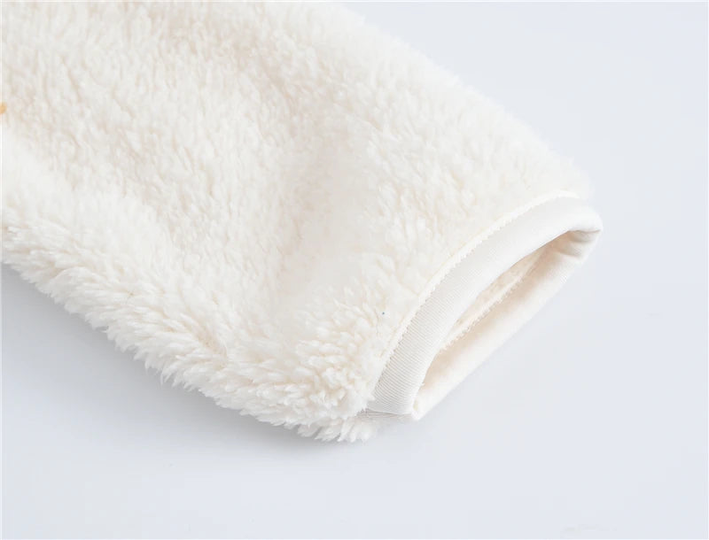 Girls woolen hooded coat solid color zipper coat children's winter clothes