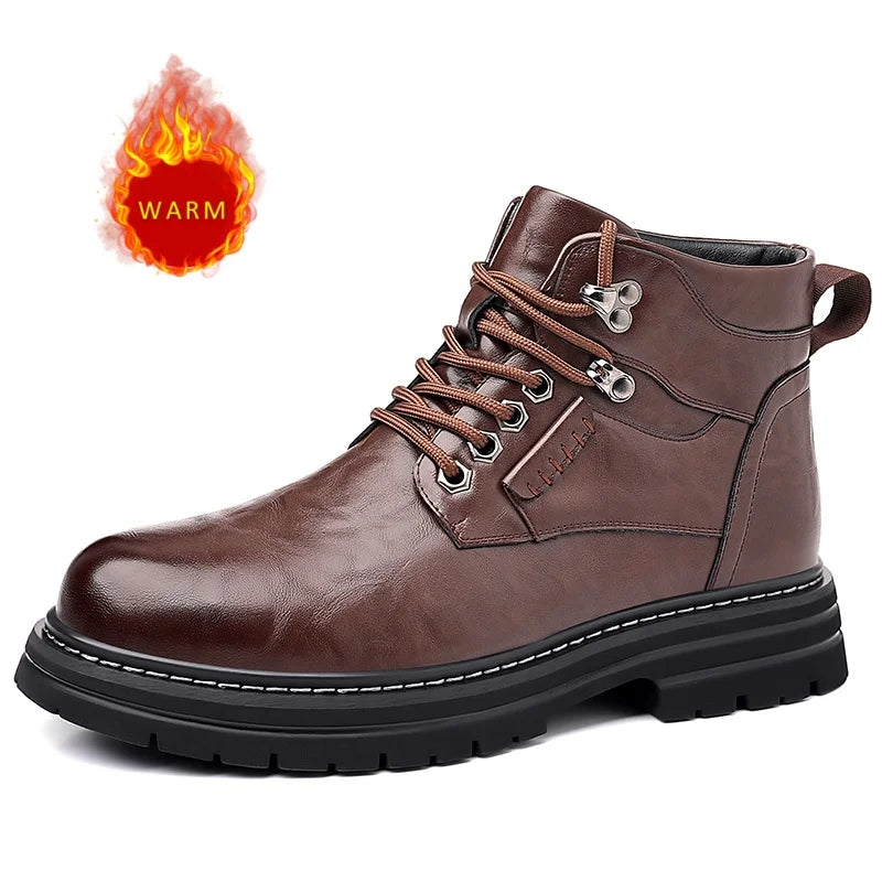 Winter Hot Selling Men's High Top Shoes Thick Soled Wear-resistant Workwear Shoes Trendy Outdoor Men's Motorcycle Boots Handsome