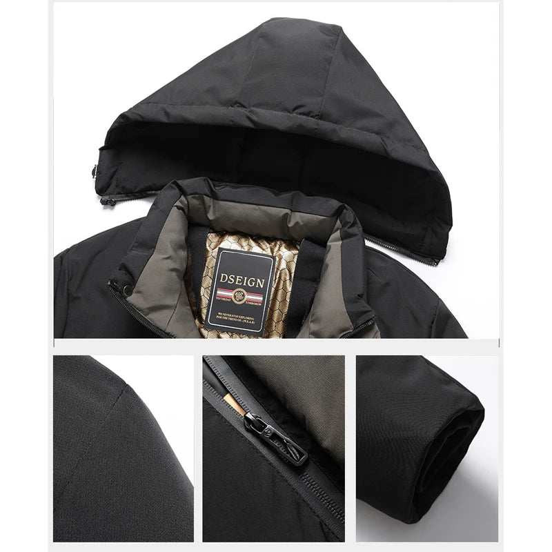 Winter Thermal Warm Fleece Jackets for Men Parka Men Climbing Thicken Jacket Outdoor Windbreak Men's Winter Coats Removable Hood