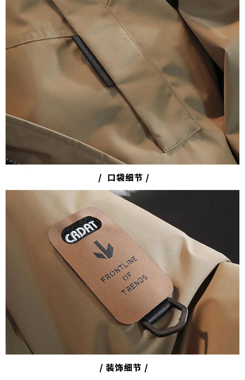 2024 Autumn/Winter New Fashion Solid Color Thick Warm Hooded Coat Men's Casual Loose High-Quality Plus-Size Cotton-Padded Jacket