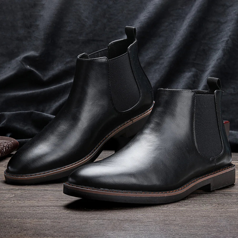 40~46 Chelsea Boots Men 2024 Brand Comfortable Fashion Leather Men Boots