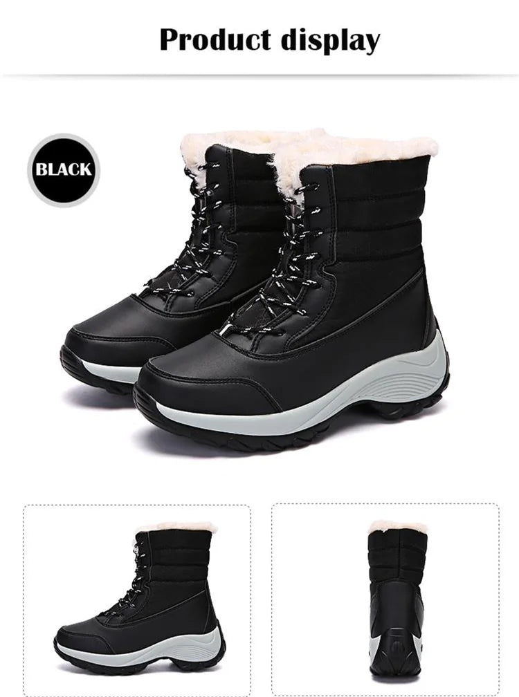 Winter Shoes Waterproof Boots Women Snow Boots Plush Warm Ankle Boots For Women Female Winter Shoes Booties Botas Mujer