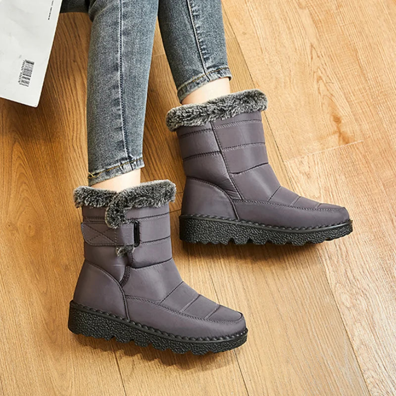 Winter Shoes Women Keep Warm Snow Boots 2025 Waterproof Non-Slip Cotton Padded Shoes Woman Platform Thicken Plush Ankle Boots