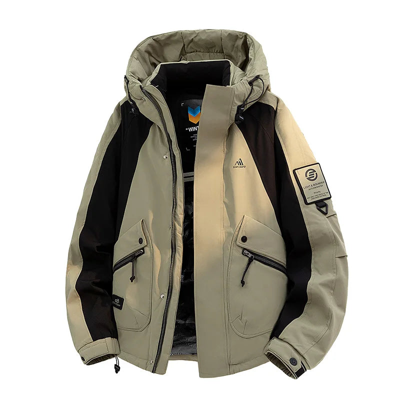 Winter Down Jacket - Outdoor Spliced Parka Outerwear