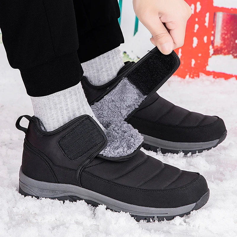 High Quality Men's Boots Warm Plush Men's Snow Boots Anti-Slip Winter Ankle Boots Outdoor Winter Shoes Men's Warm Sneakers Botas
