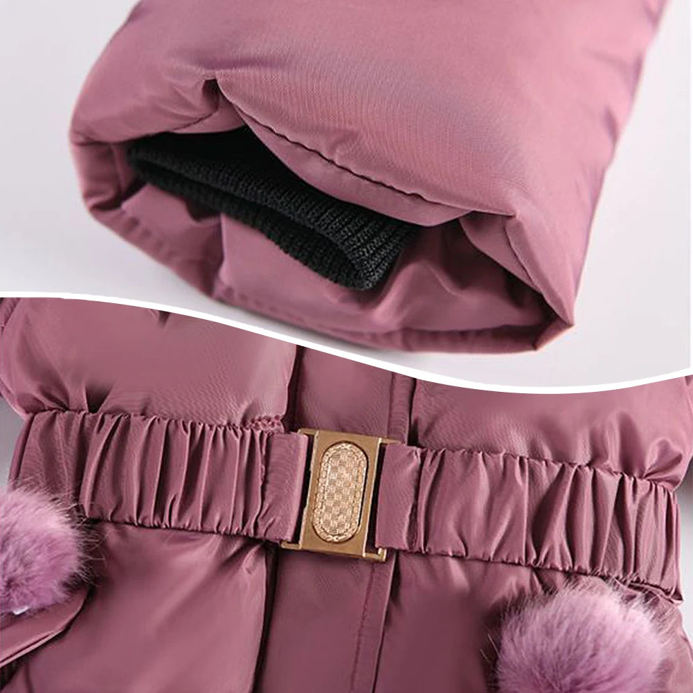 Girls' Winter Jacket with Hood,Children's Winter Coat,Warm Quilted Jacket,Kids Down Cottob Jacket,Outdoor Windproof Puffer Coat