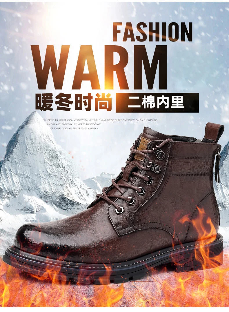 Leather Shoes Loafers Soft and Comfortable Ankle Boots Shoes for Men Wear-resistant All-match Mid-top Work Wear Fashion New