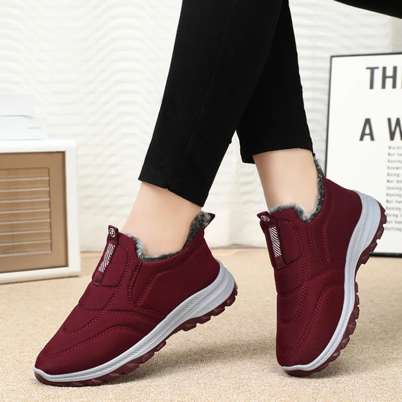 Winter Men Boots Outdoor Snow Boots Warm Lightweight Cotton Boot Non-slip Hiking Walking Shoes Fur Comfortable Women Ankle Boots