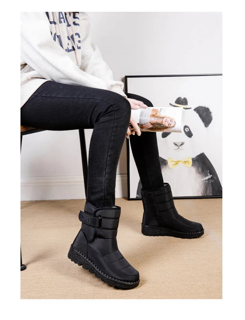 Boots Women Non Slip Waterproof Winter Snow Boots Platform Shoes for Women Warm Ankle Boots Cotton Padded Shoes Botas De Mujer