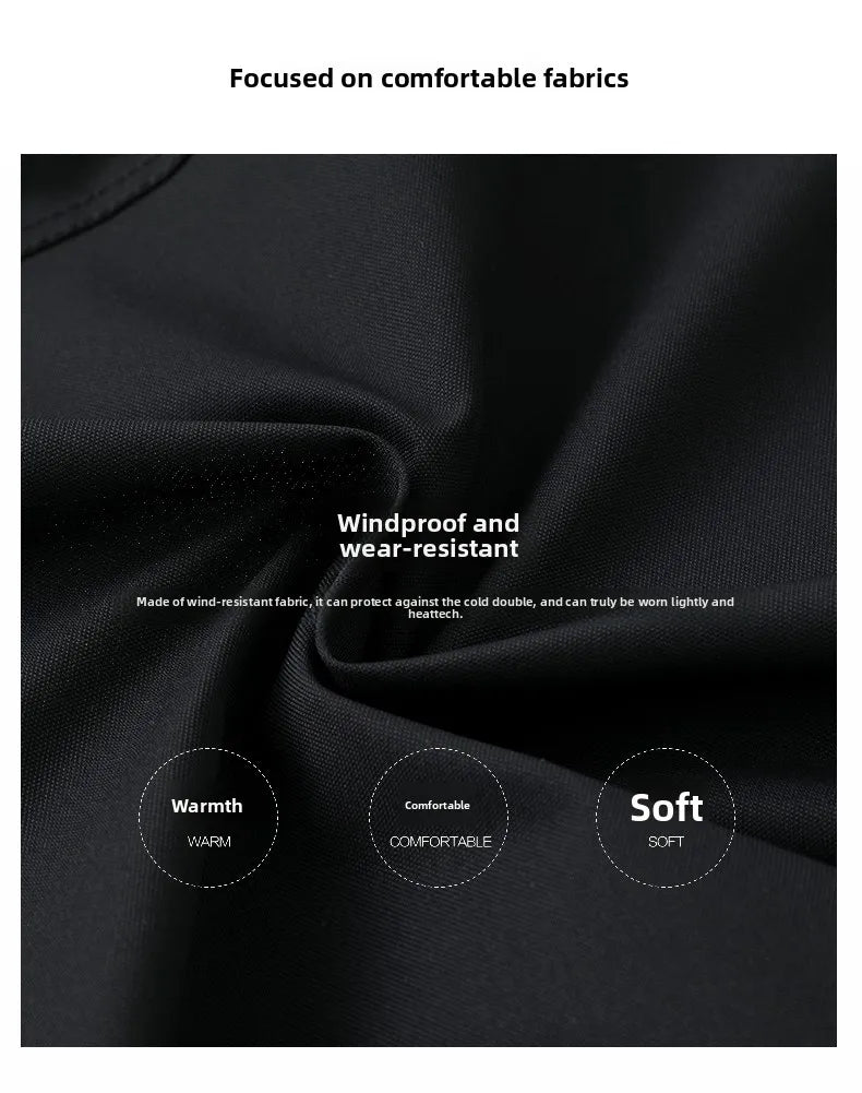 Men's Autumn Winter Quilted Parka Jacket with Thickened Lining – Hooded Standing Collar Windbreaker Coat for Middle-Aged Warmth