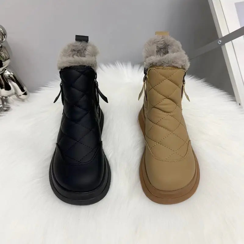 Snow Boots Women's Winter New Cotton Shoes with Wool Thick Waterproof Non-slip Warm Ankle Boots Botas De Invierno Para Mujer