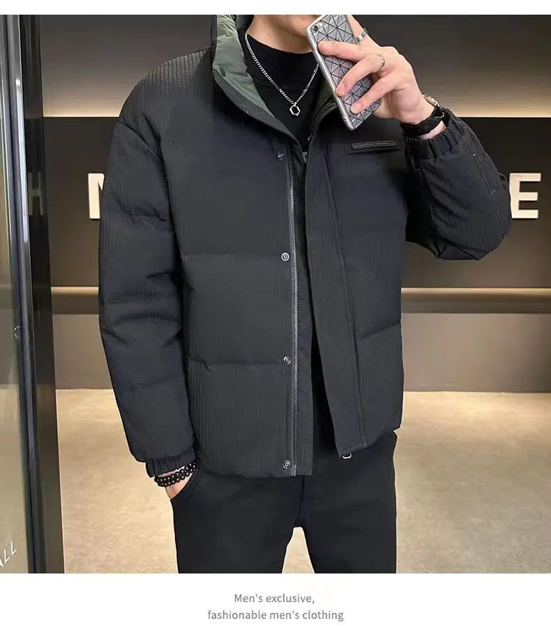 Winter New Shorts high-end White Duck Down Jacket Men Waterproof Casual Outdoor Portable Lightweight Plaid Male Padded Coats