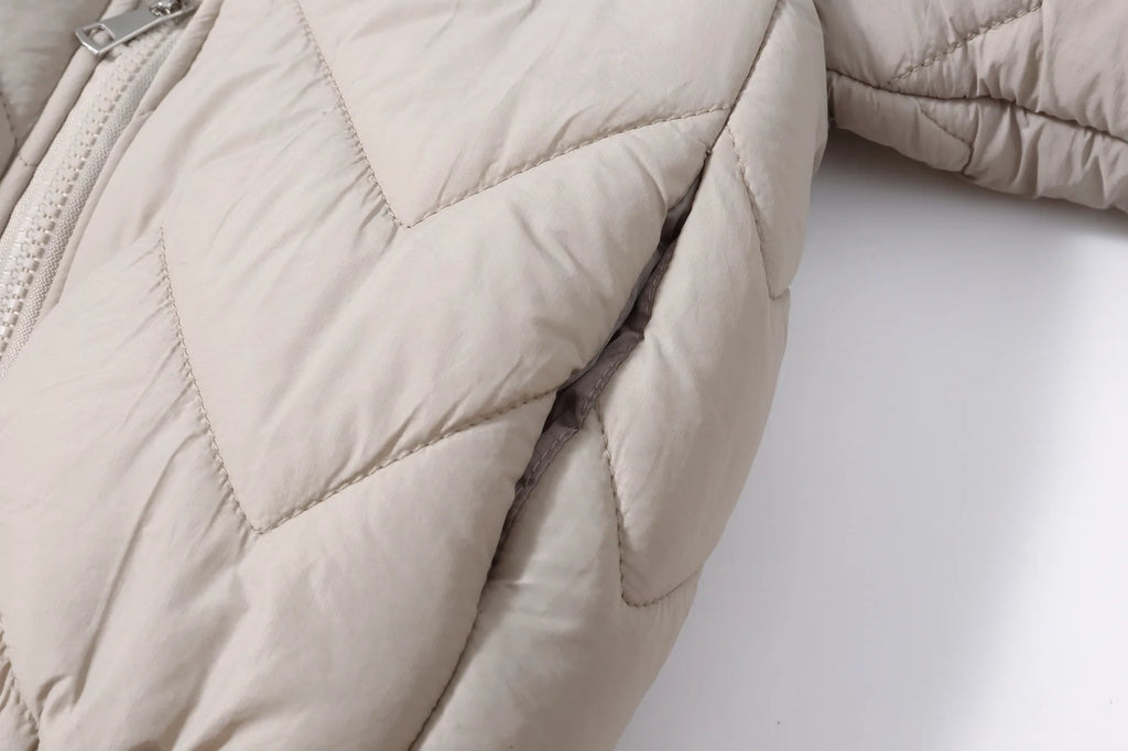 Winter Children's Jacket Girl 0-7Y Kids Boy Lightweight Hooded Padded Jacket Chevron Quilted Warm Down Cotton Coat Outerwear