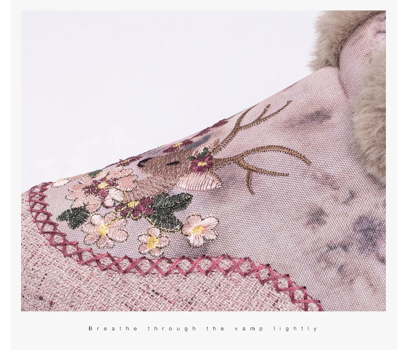 Winter Snow Boots For Women Brand Plus Thick Fur Cotton Shoes Outdoor Warm Footwear Embroidery ladies Ankle Boot Lazy Shoes