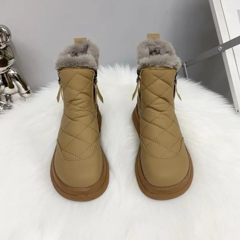 Snow Boots Women's Winter New Cotton Shoes with Wool Thick Waterproof Non-slip Warm Ankle Boots Botas De Invierno Para Mujer