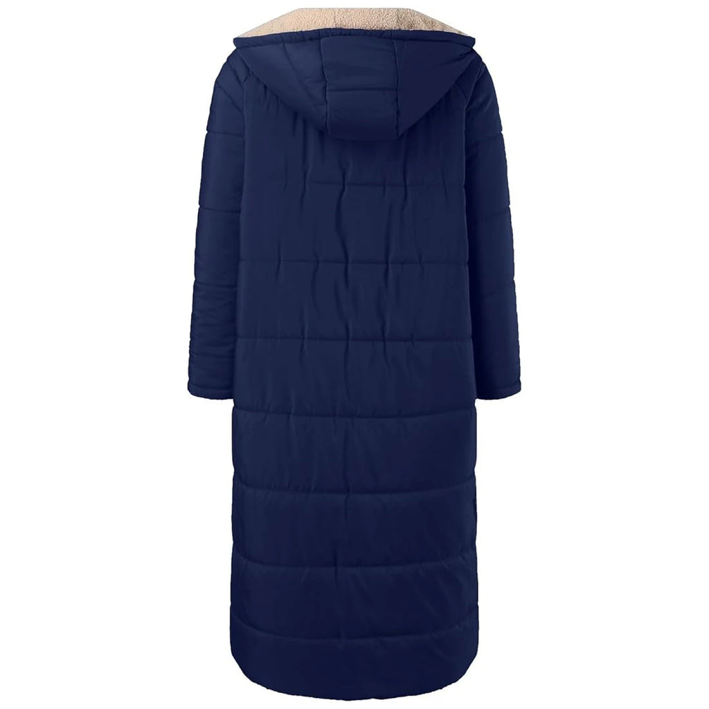 Fashion Casual Women's Winter Warm Coat Jacket Women's Fleece Jacket Wool Long Hooded Outerwear