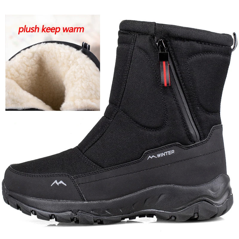 Men Boots 2025 Winter Shoes For Men Warm Snow Boots Mid-calf Men Warm Shoes Thick Plush Winter Boots For Men Women Cotton Shoes