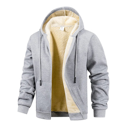 Men's Zip-Up Fleece-Lined Winter Hoodie