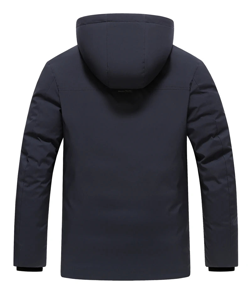 Men's Outdoor Winter Coat Parkas Middle-aged and Elderly Padded Men's Down Warm Padded Jacket Winter Removable Hooded Parkas