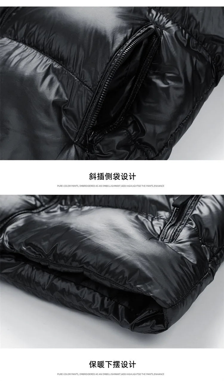 2024 Autumn and Winter New Fashion Thickened Warm Large Size Hooded Cotton-Padded Jacket Men's Casual Loose Windproof Coat M-5XL