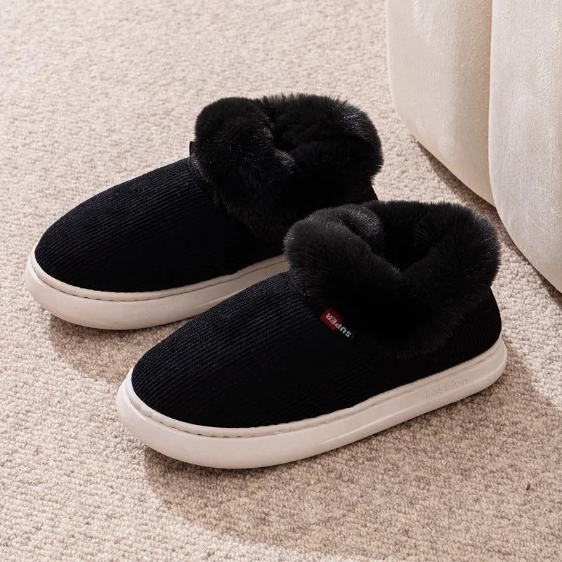 Winter Women Shoes Casual House Shoes for Men 2025 Outdoor Warm Cotton Shoes for Women Indoor Plush Padded Slippers Female