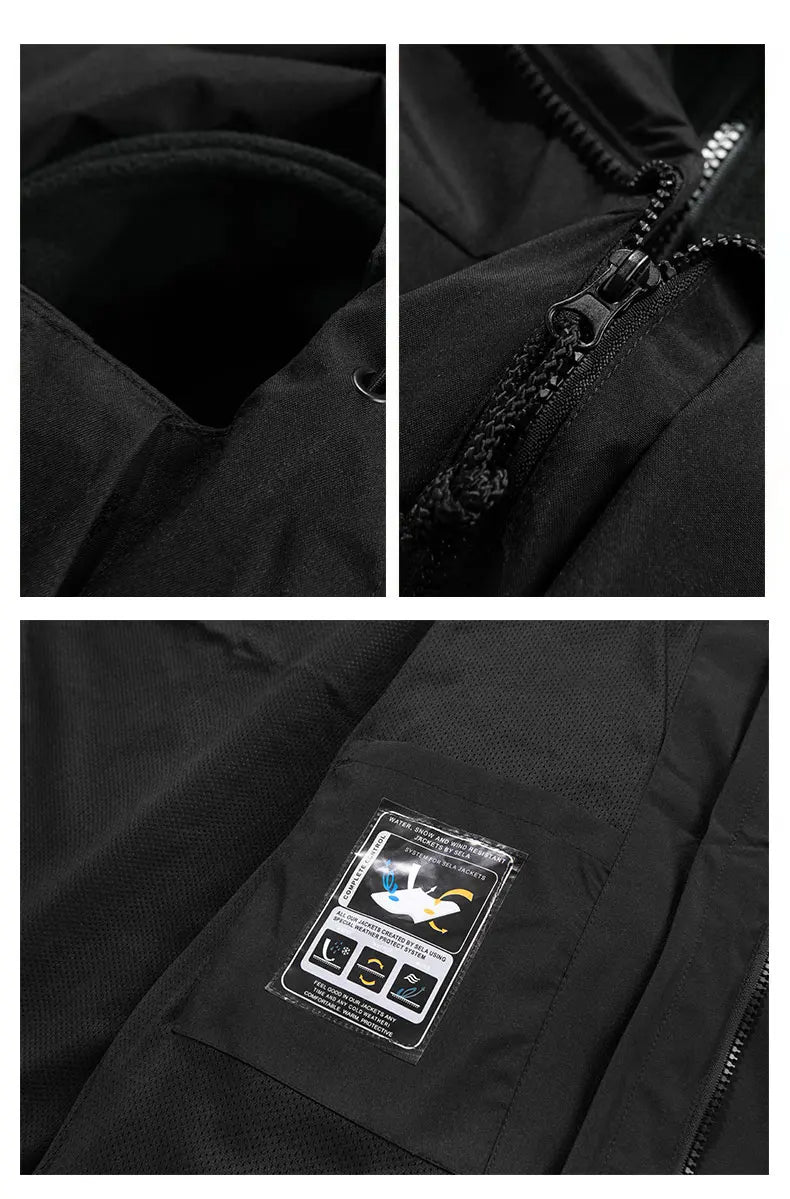 Winter Hiking Jackets Warm Windbreaker Outerwear Waterproof Windproof Jacket Men Skiing Camping Women Coats Hooded Fleece Jacket